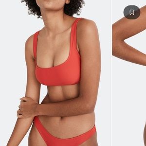 Madewell Leah Balconette bikini top red